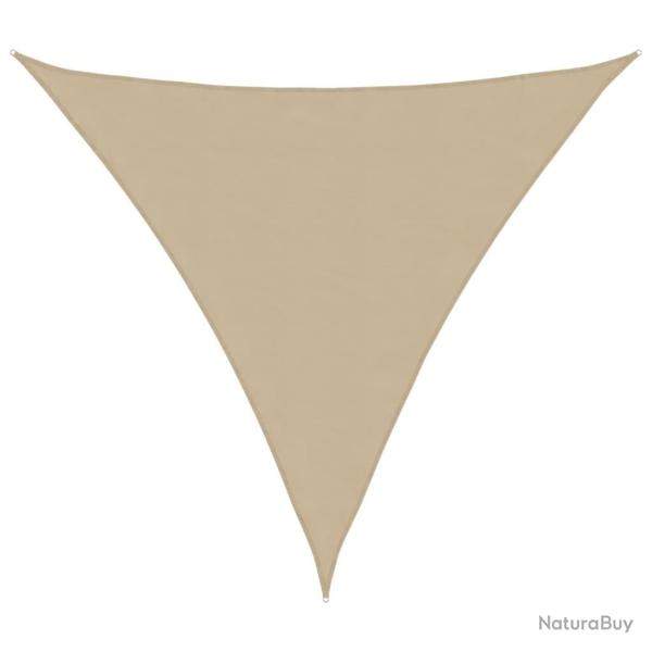 Voile de parasol tissu oxford triangulaire 5x5x5 m beige