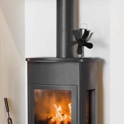 Ventilateur de po&ecirc;le aliment&eacute; par chaleur 5 pales Noir