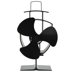 Ventilateur de po&ecirc;le aliment&eacute; par chaleur 3 pales Noir