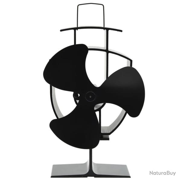Ventilateur de po�le aliment� par chaleur 3 pales Noir