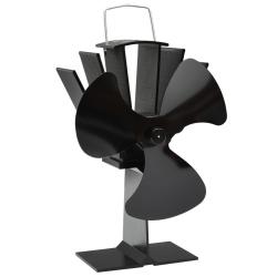 Ventilateur de po&ecirc;le aliment&eacute; par chaleur 3 pales Noir
