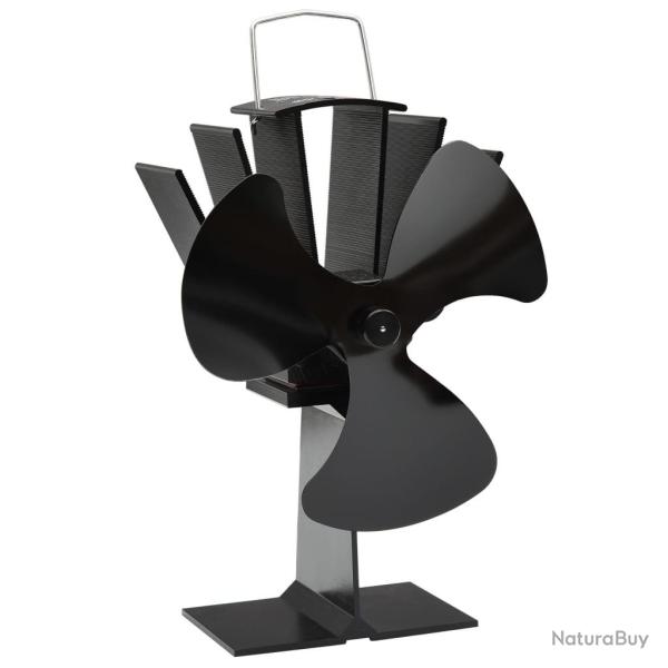 Ventilateur de po�le aliment� par chaleur 3 pales Noir