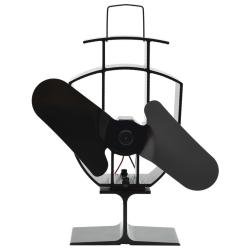 Ventilateur de po&ecirc;le aliment&eacute; par chaleur 2 pales Noir