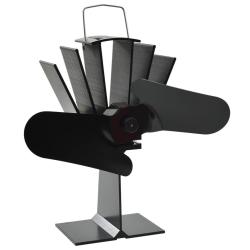 Ventilateur de po&ecirc;le aliment&eacute; par chaleur 2 pales Noir