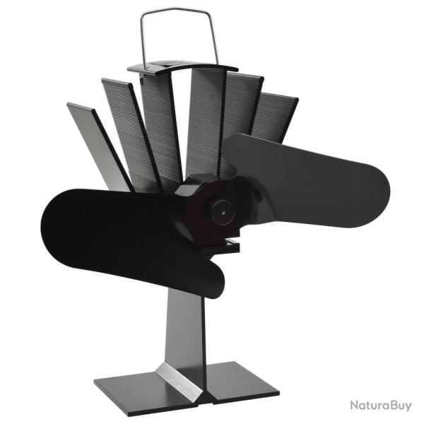 Ventilateur de po�le aliment� par chaleur 2 pales Noir alsavelo