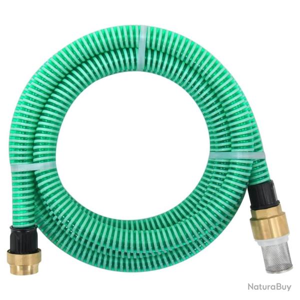 Tuyau d'aspiration avec raccords en laiton vert 1,1" 7 m PVC
