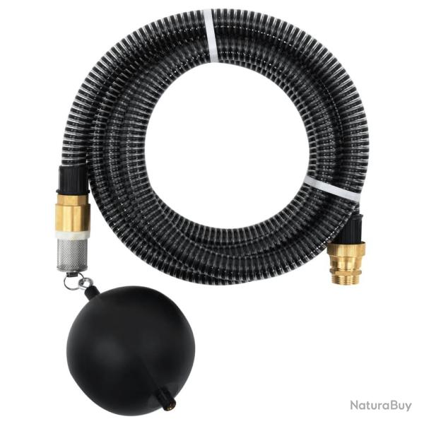 Tuyau d'aspiration avec raccords en laiton noir 1,1" 3 m PVC