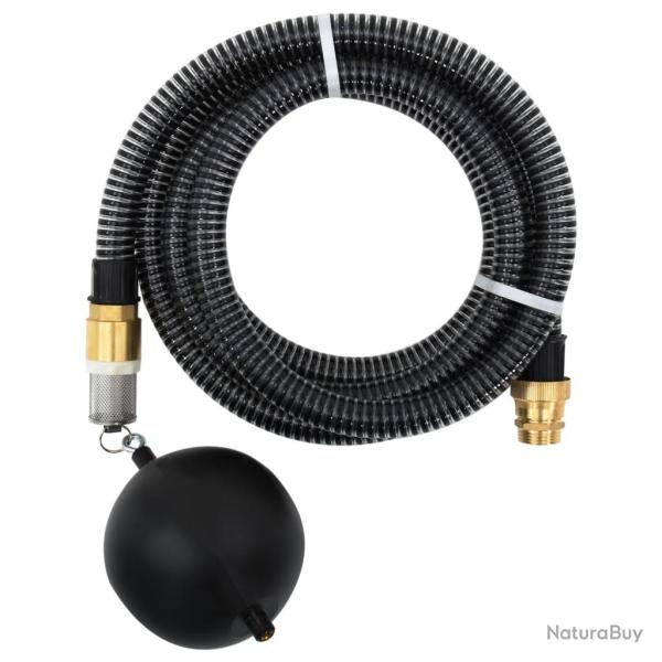 Tuyau d'aspiration avec raccords en laiton noir 1,1" 20 m PVC