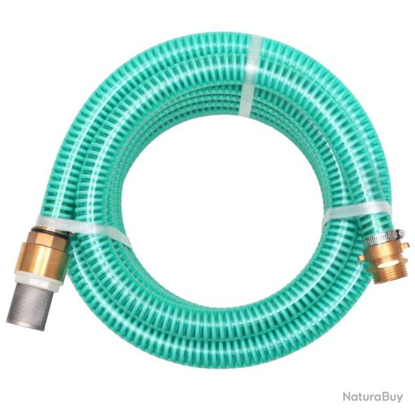 Tuyau d'aspiration avec raccords en laiton 7 m 25 mm Vert