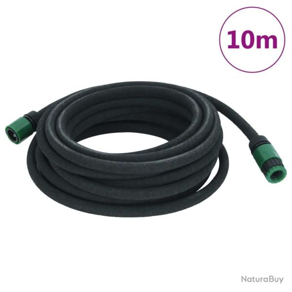 Tuyau d'arrosage de jardin noir 0,6" 10 m caoutchouc