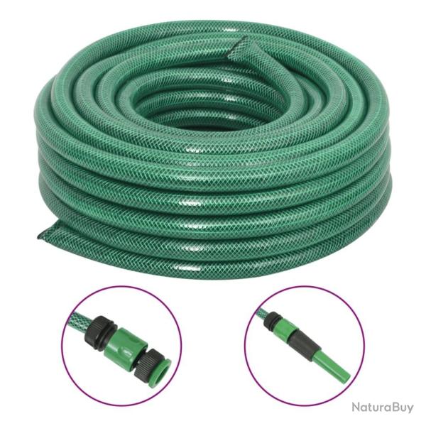 Tuyau d'arrosage avec jeu de raccords vert 0,75" 50 m PVC