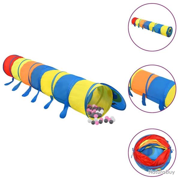 Tunnel de jeu pour enfants avec 250 balles Multicolore 245 cm alsavelo