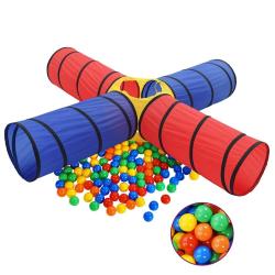 Tunnel de jeu pour enfants avec 250 balles Multicolore alsavelo