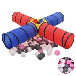 Tunnel de jeu pour enfants avec 250 balles Multicolore alsavelo