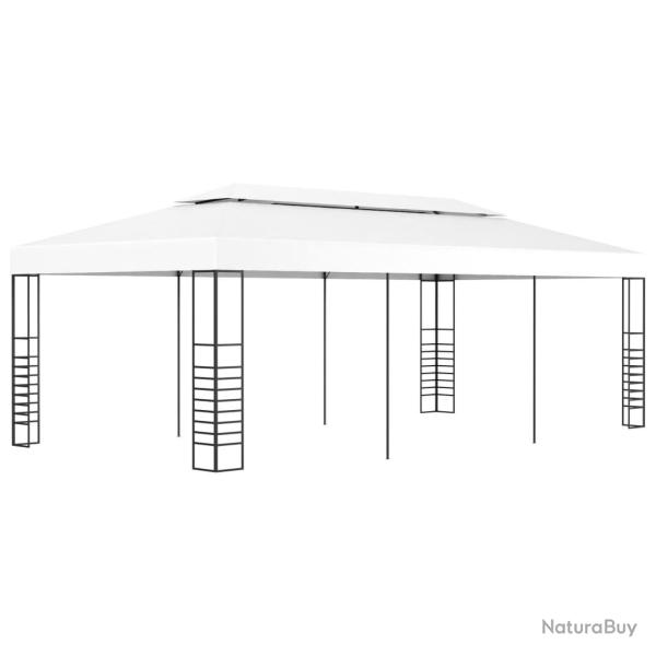 Tonnelle de jardin 6 x 3 m Blanc alsavelo