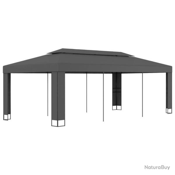 Tonnelle avec toit double 3x6 m Anthracite alsavelo