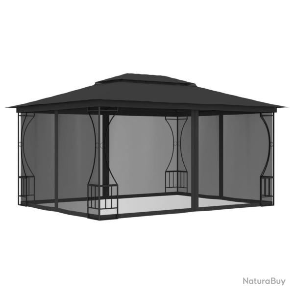 Tonnelle avec moustiquaire 300x400x265 cm Anthracite alsavelo