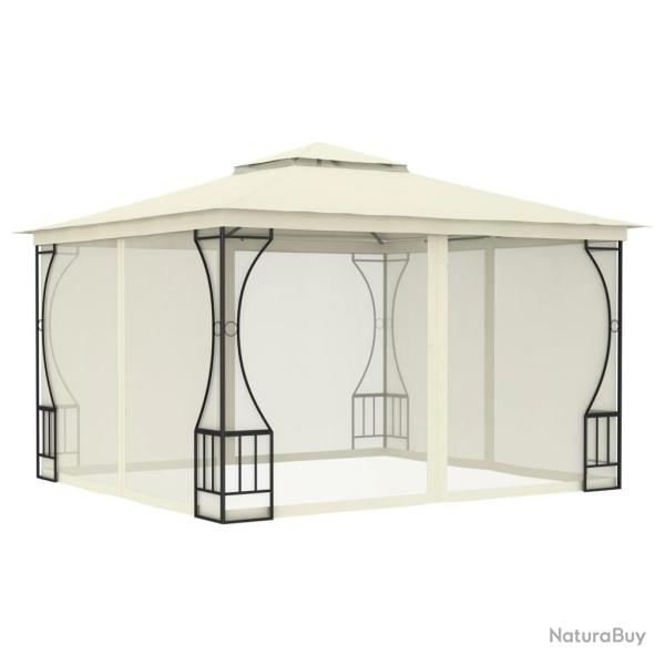 Tonnelle avec moustiquaire 300x300x265 cm Cr�me alsavelo