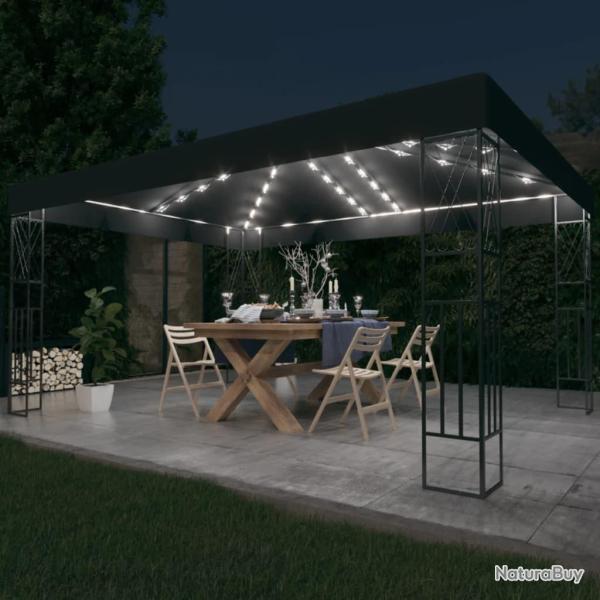 Tonnelle avec guirlande lumineuse � LED 3x4 m Anthracite Tissu
