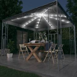Tonnelle avec guirlande lumineuse &agrave; LED 300x300 cm Anthracite alsavelo