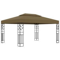 Tonnelle avec double toit 3x4 m Taupe 180 g/m&sup2;