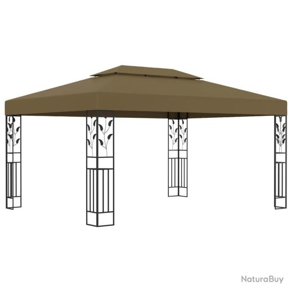 Tonnelle avec double toit 3x4 m Taupe 180 g/m�
