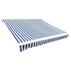Toit d'auvent Toile Bleu et blanc 6x3 m (Cadre non inclus)