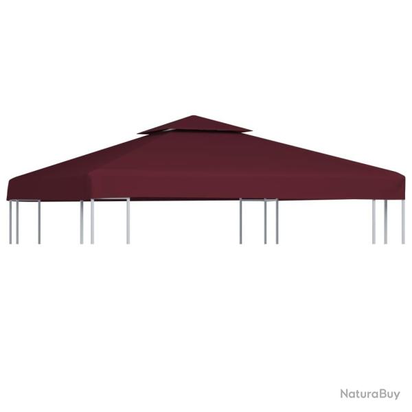 Toile sup�rieure double de belv�d�re 310 g/m� 3x3 m Bordeaux
