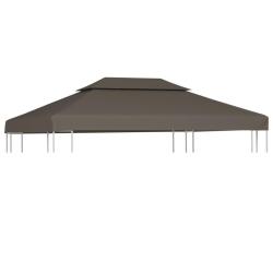Toile sup&eacute;rieure de belv&eacute;d&egrave;re 2 niveaux 310 g/m&sup2; 4x3 m Taupe