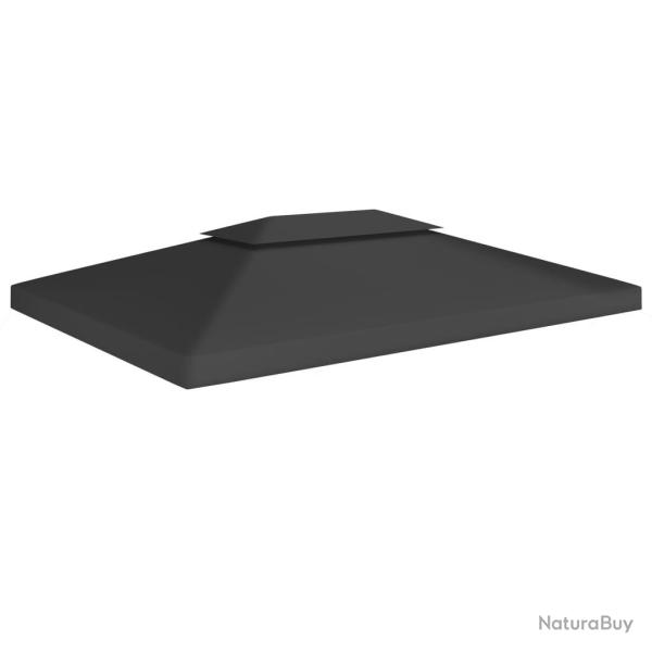 Toile de toit de belv�d�re 2 niveaux 310 g/m� 4x3 m Noir