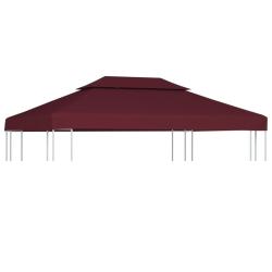 Toile de toit de belv&eacute;d&egrave;re 2 niveaux 310 g/m&sup2; 4x3 m bordeaux