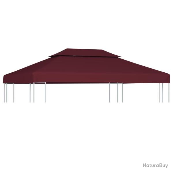 Toile de toit de belv�d�re 2 niveaux 310 g/m� 4x3 m bordeaux