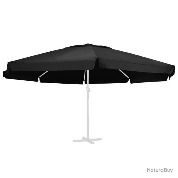 Tissu de remplacement pour parasol d'extrieur Noir 600 cm alsavelo