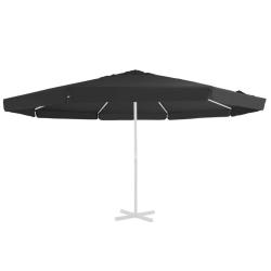 Tissu de remplacement pour parasol d'ext&eacute;rieur Noir 500 cm alsavelo