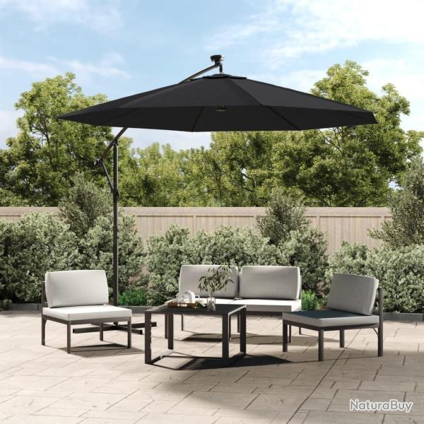 Tissu de remplacement pour parasol d�port� noir 300 cm alsavelo