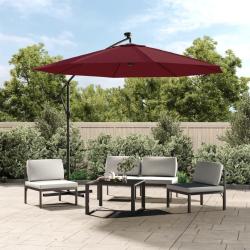 Tissu de remplacement pour parasol d&eacute;port&eacute; bordeaux rouge 300cm