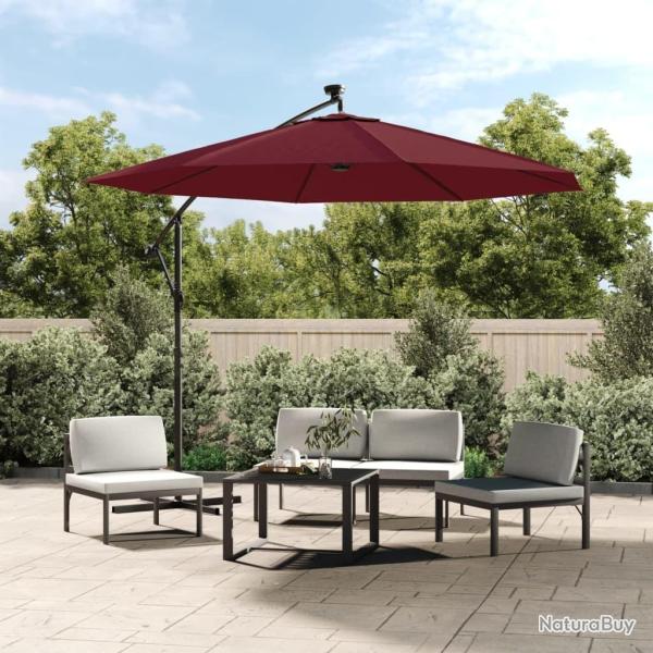 Tissu de remplacement pour parasol d�port� bordeaux rouge 300cm