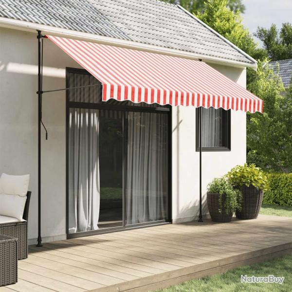 Tissu de remplacement pour auvent rayures rouges et blanches alsavelo