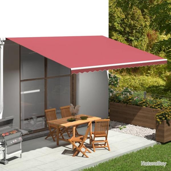 Tissu de remplacement pour auvent Bordeaux rouge 5x3,5 m