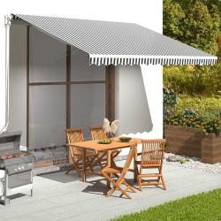 Tissu de remplacement pour auvent Anthracite et blanc 4x3,5 m
