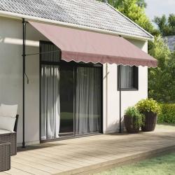 Tissu de remplacement de cantonni&egrave;re d'auvent rayure marron 3 m