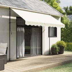 Tissu de remplacement de cantonni&egrave;re d'auvent rayure cr&egrave;me 3 m