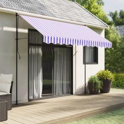 Tissu de remplacement de cantonni&egrave;re d'auvent rayure bleu blanc