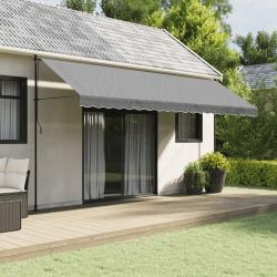 Tissu de remplacement de cantonni&egrave;re d'auvent rayure anthracite alsavelo