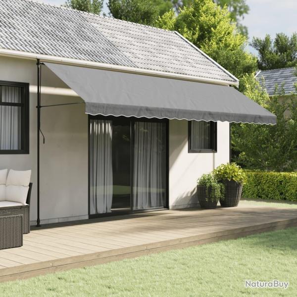 Tissu de remplacement de cantonni�re d'auvent rayure anthracite alsavelo