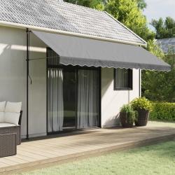 Tissu de remplacement de cantonni&egrave;re d'auvent rayure anthracite alsavelo