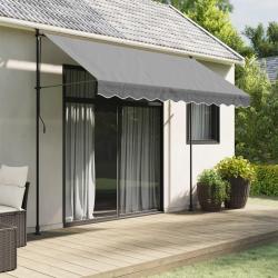 Tissu de remplacement de cantonni&egrave;re d'auvent rayure anthracite alsavelo