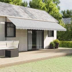Tissu de remplacement de cantonni&egrave;re d'auvent anthracite blanc
