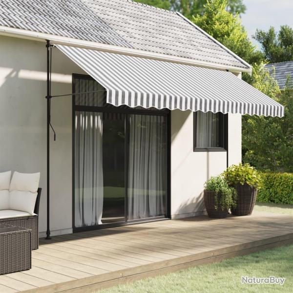 Tissu de remplacement de cantonni�re d'auvent anthracite blanc alsavelo
