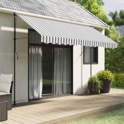 Tissu de remplacement de cantonni&egrave;re d'auvent anthracite blanc